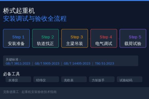 桥式起重机安装调试与验收全流程：从轨道找正到载荷试验