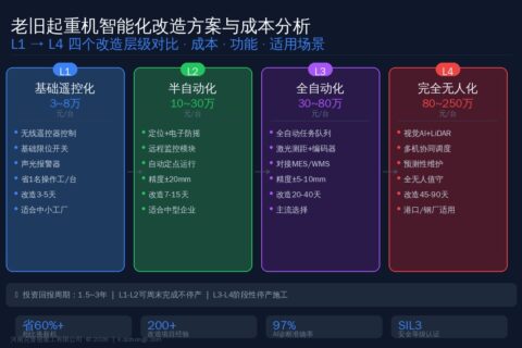 老旧起重机智能化改造方案与成本分析：L1到L4四个层级对比