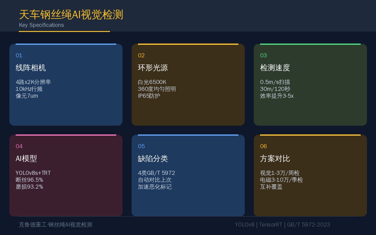 天车钢丝绳AI检测六大技术参数